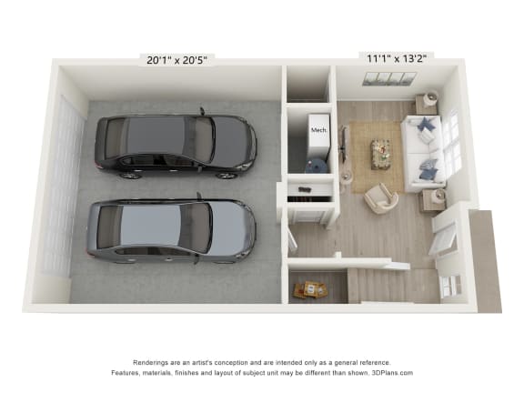 2 bed 2.5TH-B floor plan_1st Floor at Enclave Crystal Lake, Crystal Lake, IL, Illinois