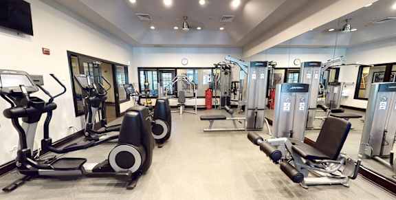 Treadmill and weights at Regency Place, Oakbrook Terrace, 60181