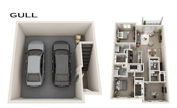 Gull Floorplan at Fountain Ridge, Pleasant Prairie, Wisconsin