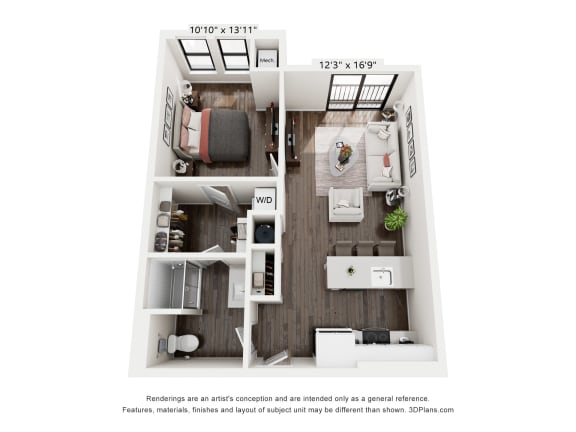 a 3 bedroom floor plan with a bathroom and a bedroom