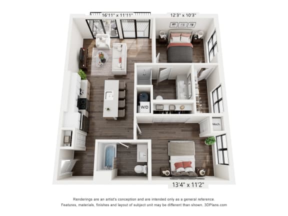 the outlook floor plan of 1199 sq ft