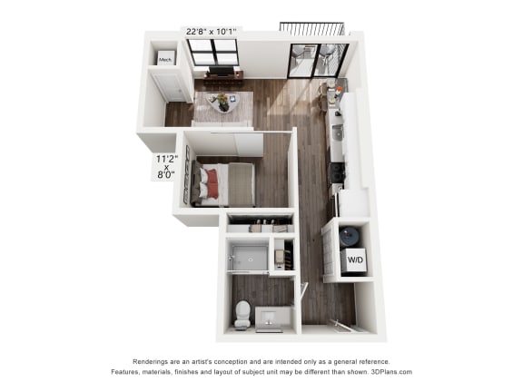 a 1 bedroom floor plan  sierra  2100 sq ft