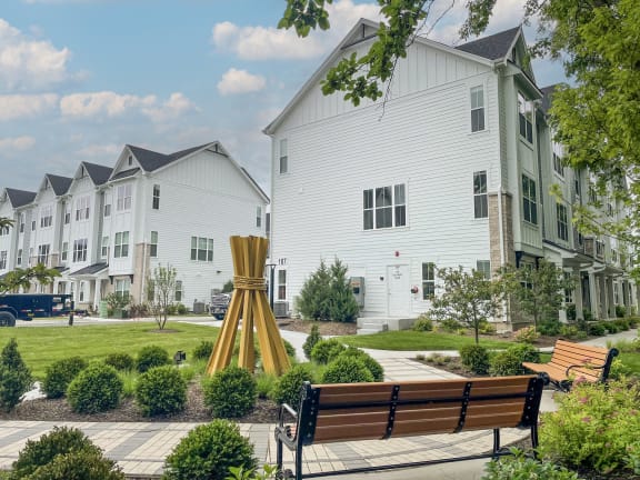 Outdoor Plaza Spaces for Relaxation Selected at Enclave Crystal Lake Townhomes and Apartments, Illinois