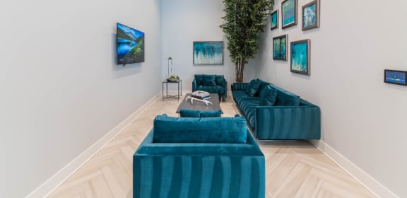 Lobby couch at The Residences of Wilmette, Illinois