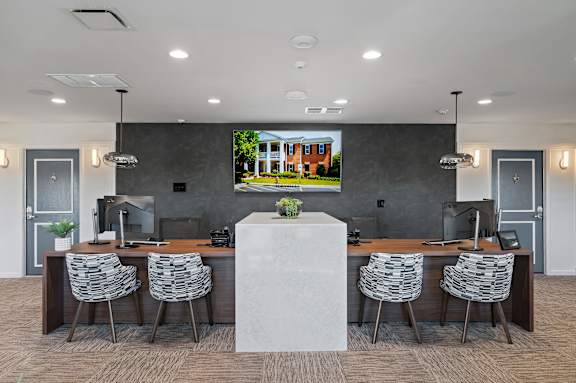 Newly remodeled leasing 
office