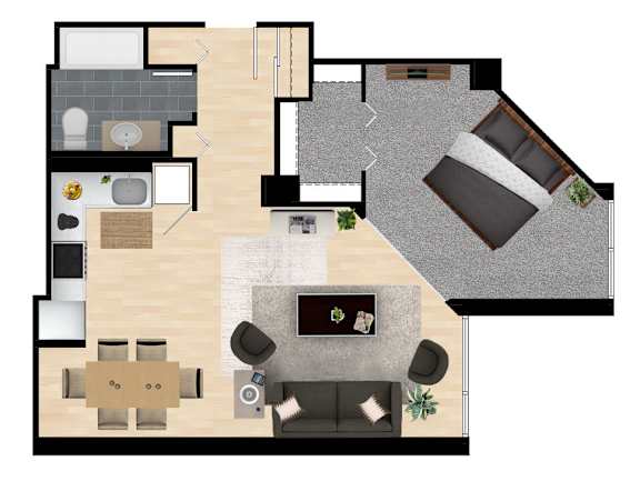 Floor Plan B at The Kent, Chicago