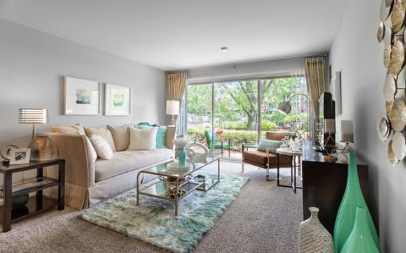Living area at Versailles on the Lakes Oakbrook*, Oakbrook Terrace, IL