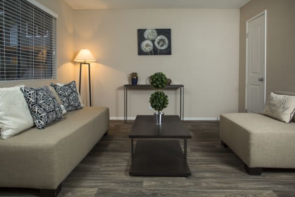 Fifteen 50 Apartments Las Vegas, NV - 2 Bedroom 1 and a Half Bathroom Apartment - Living Room