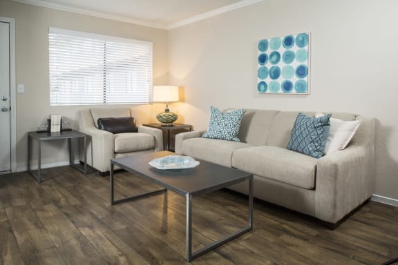 Fifteen 50 Apartments Las Vegas, NV - 2 Bedroom 1 Bathroom Apartment - Living Room