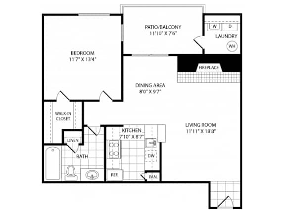 A black and white image of a floor plan for a house.