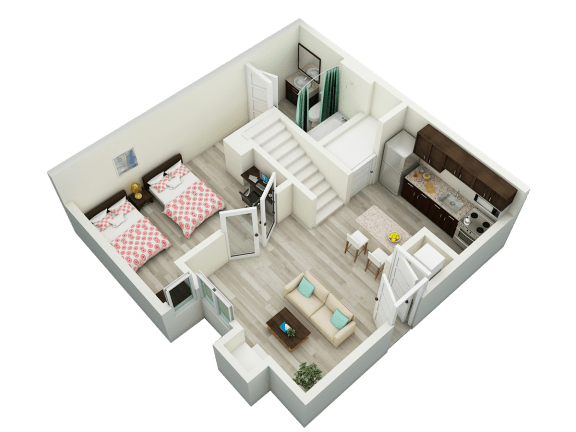 Two Bedroom Lower Level Floorplan