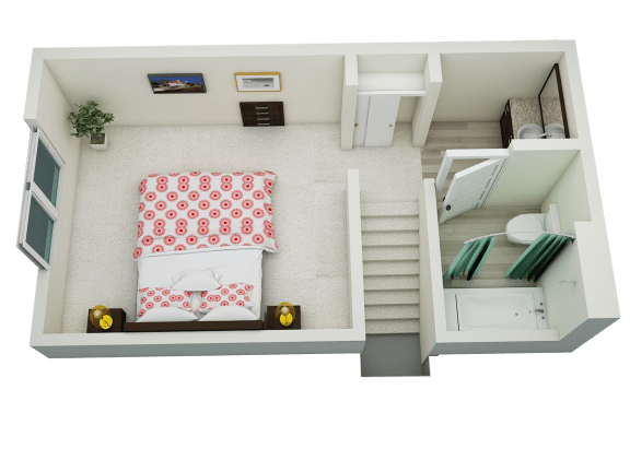 Two Bedroom Upper Level Flooplan
