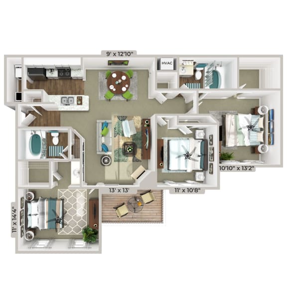 a floor plan of a house with a bedroom and a living room