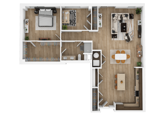a floor plan of a home with a bedroom and a living room