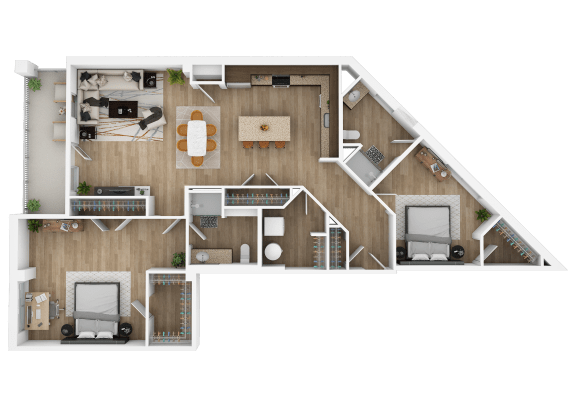 a floor plan of a house with a bedroom and a living room