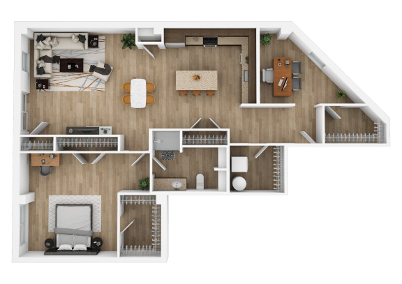 Floor Plan  a 2 bedroom floor plan with a bathroom and a living room