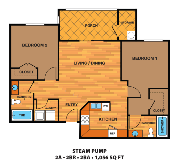 a floor plan of a home with bedrooms and a living room