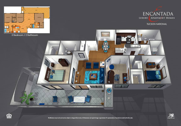 a 3d rendering of a floor plan of a house