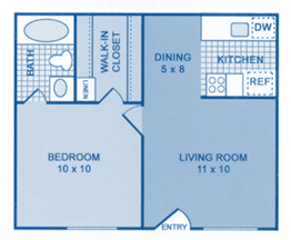  Floor Plan 1A | One Bedroom