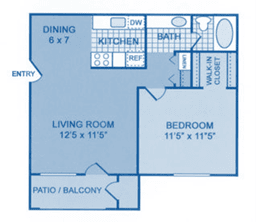  Floor Plan 1B | One Bedroom