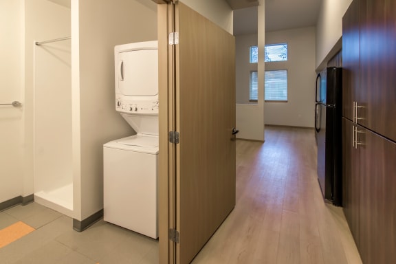 stacked washer and dryer studio unit