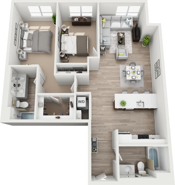 Floor Plan  a stylized floor plan with a bedroom and a living room