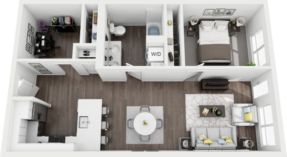Floor Plan  a 1 bedroom floor plan  the blvd apartments