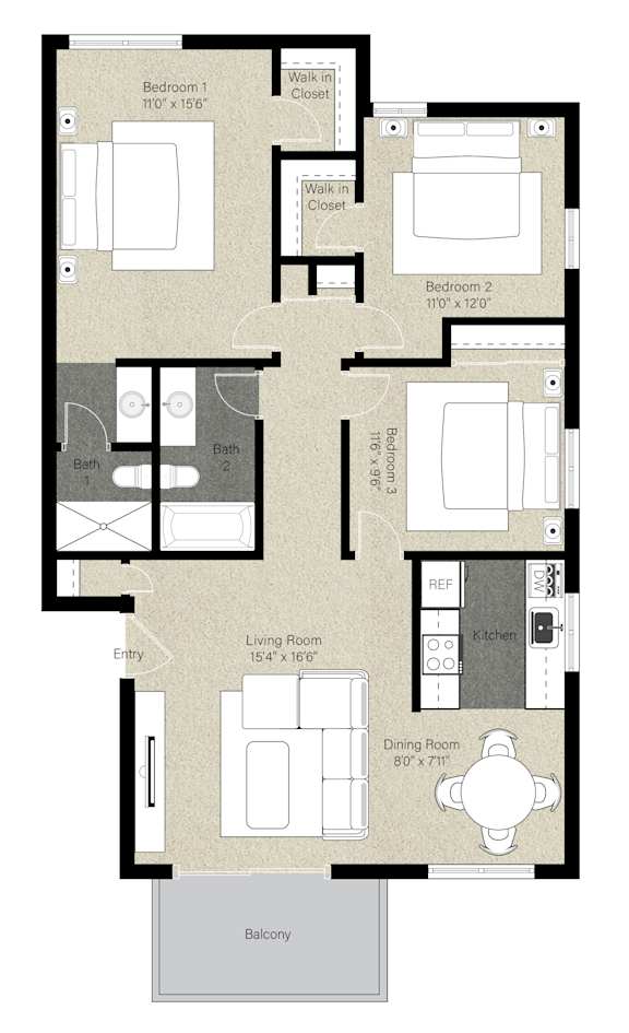 3Bed 2Bath at Cherrywood Apartments, California, 95118