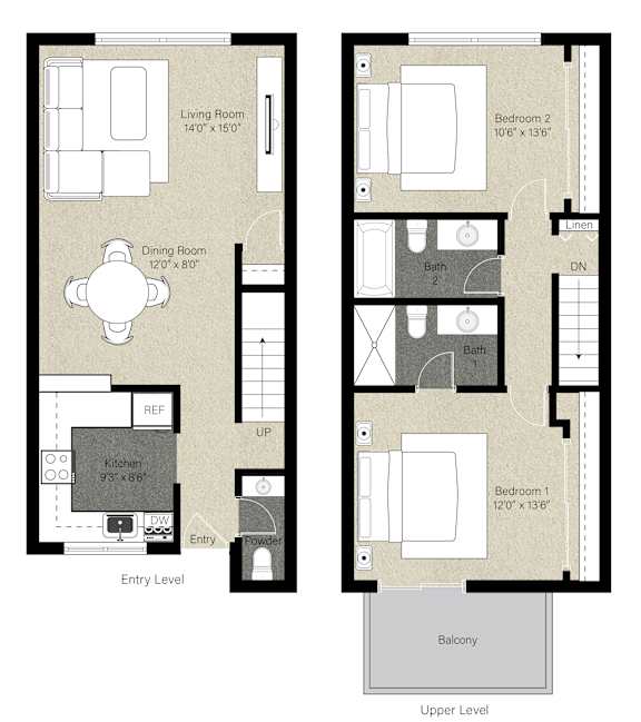 2Bed 2Bath_C at Cherrywood Apartments, California