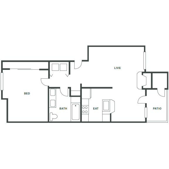 a floor plan of a 1 bedroom floor plan