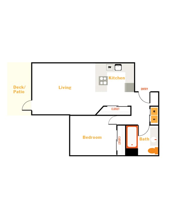 Floor Plan  A diagram of a house layout with labeled rooms such as kitchen, living room, bedroom, and bathroom.
