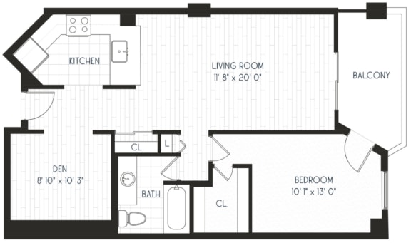 Floor Plan  a floor plan of a room with a bedroom and a bathroom