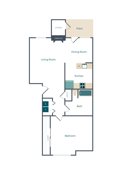 Floor Plan  a floor plan of an apartment with a bedroom and a living room