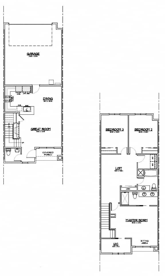 two floor plans of a house with different floors