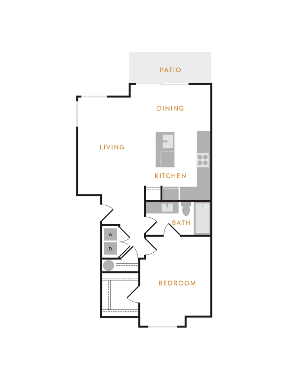 Floor Plan  1 Bedroom  A