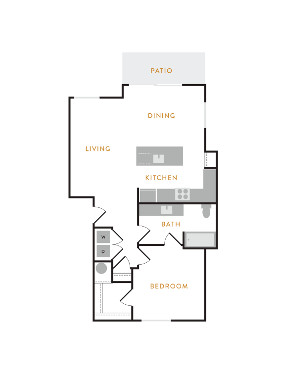 Floor Plan  1 Bedroom D