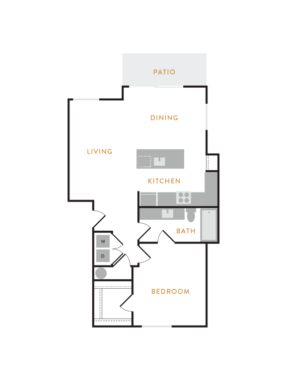 Floor Plan  1 Bedroom E