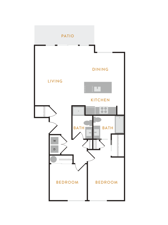Floor Plan  2 Bedroom D