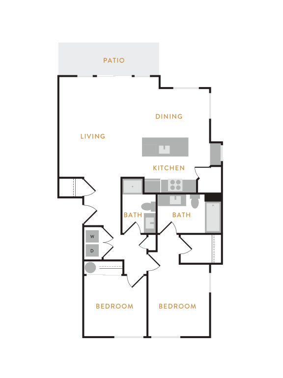 Floor Plan  2 Bedroom E