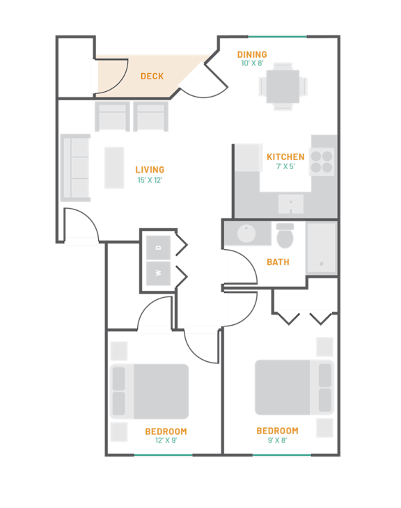 Floor Plan  a floor plan of an apartment with a bedroom and a living room and a kitchen