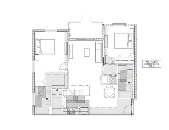 a floor plan of a house with a pool and a bedroom