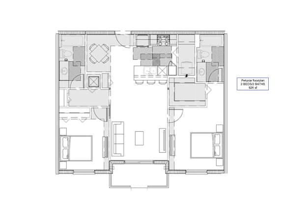 a floor plan of a home with a bedroom and a living room