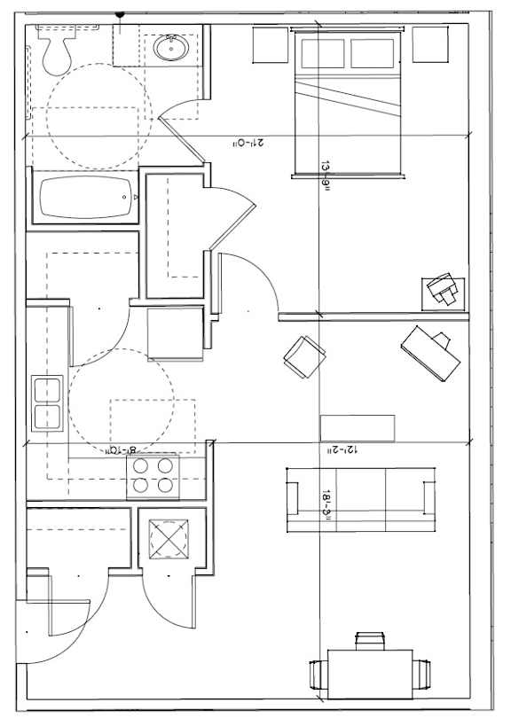 A floor plan of a house with labeled rooms and dimensions.