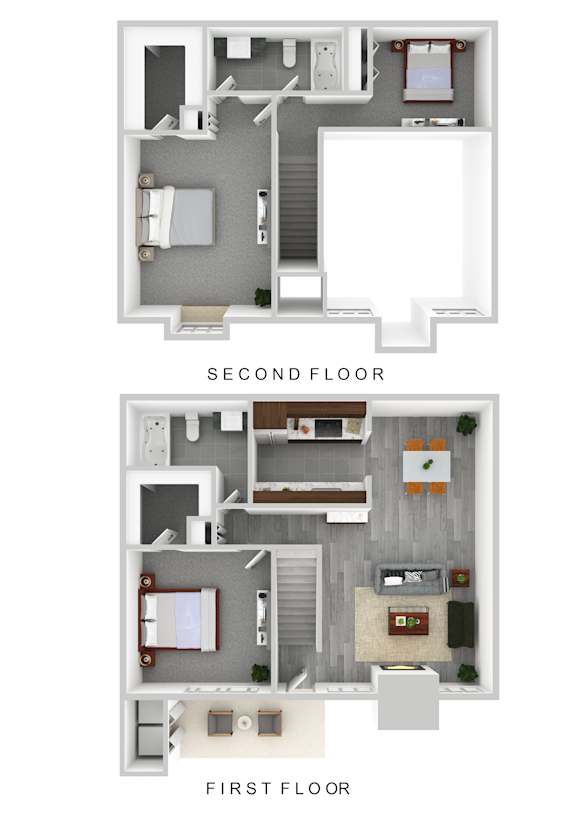 A diagram shows the layout of the first and second floors of a building.