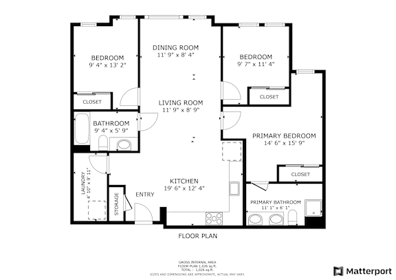 A black and white image of a floor plan for a home.