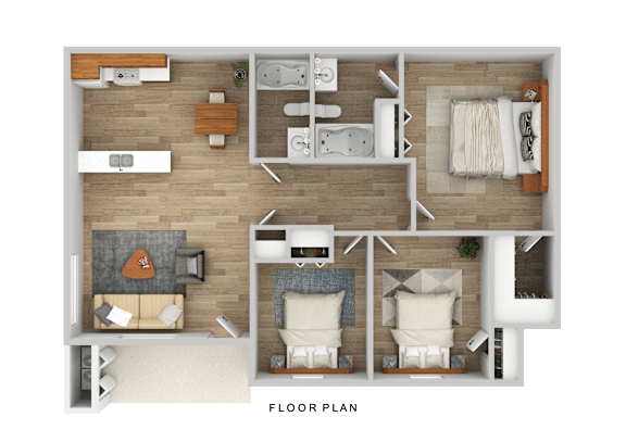 A floor plan of a house with labeled rooms.