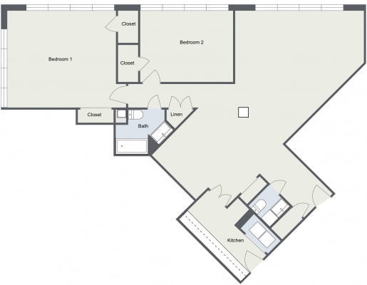Floor Plan  2 Bedroom 1.5 Bath
