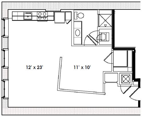 A1 Floor Plan at Lofts at Union Alley, Memphis