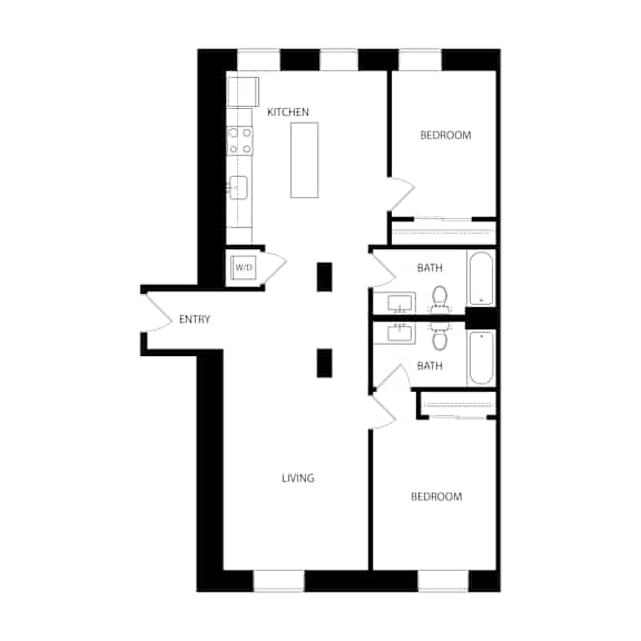 Floor Plan  B12 Floor Plan at Residences at Delmar Divine, St. Louis, Missouri