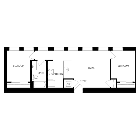 B2 Floor Plan at Residences at Delmar Divine, St. Louis, MO, 63112